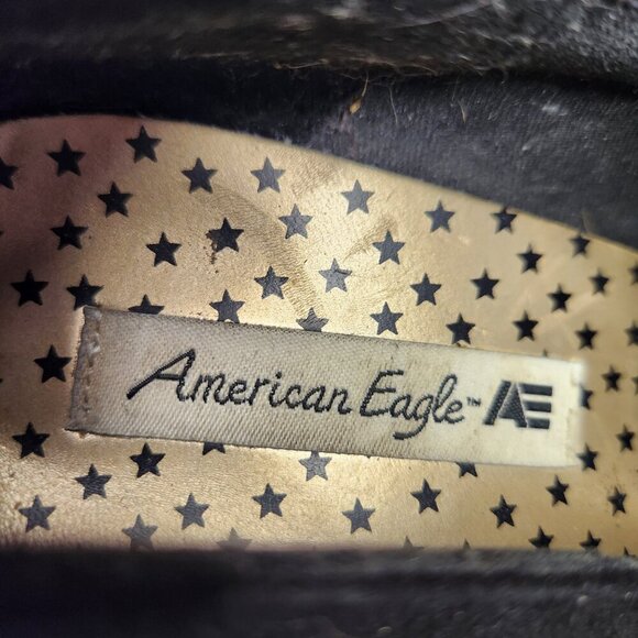 AMERICAN EAGLE WOMENS VELVET OR SUEDE HIGH HEELS WITH STAR PATTERNS - Picture 13 of 15